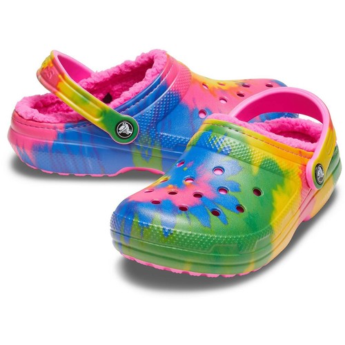 Crocs Classic Lined Tie Dye Clog Unisex ClogsSlippersgarden shoes NEW