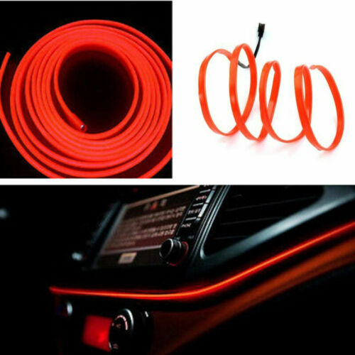 2M EL-Wire Car Interior Unique Decor Fluorescent Strip Neon Cold light RED