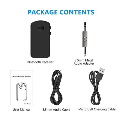 Wireless Bluetooth Receiver Adapter 3.5mm Jack Audio Car Aux Cable For Headphone