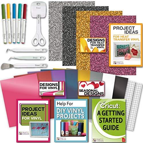 Cricut Tools Bundle Beginner Guide Vinyl Pack Basic and Explore Fine Point Pens