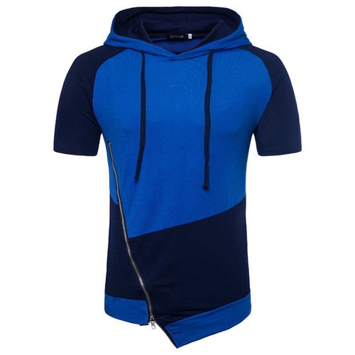 Men/'s Casual GYM Hoodie Sweatshirt Men Splice Slim FIt Zipper Sweat Shirts Tops