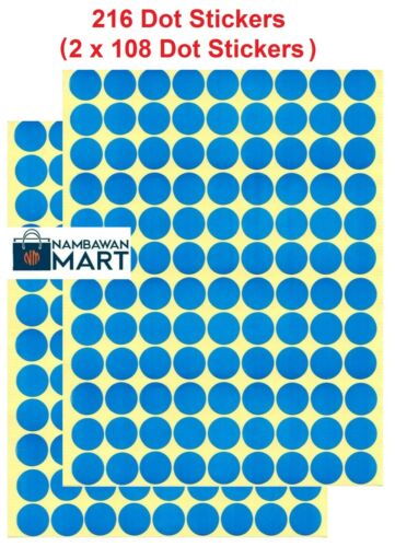 216 X 16 mm Dot Stickers Collant Adhésif Spot Rond Cercle papier label uk DS16-2