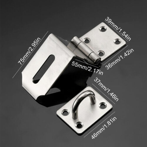 Stainless Steel Anti Theft Door Lock Hasp Staple Padlock Clasp Shed Latch Tool 