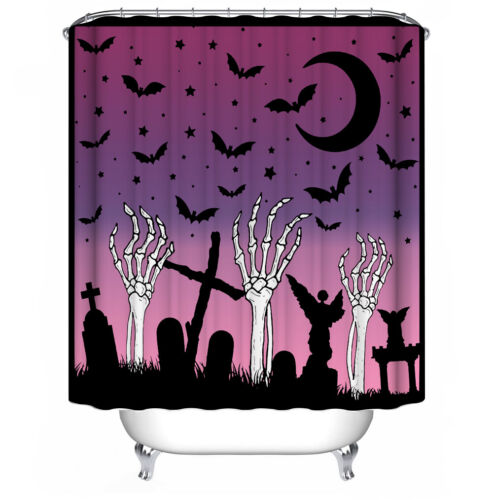 The Nightmare Before Christmas Bathroom Mat 4PCS Shower Curtain Toilet Lid Cover