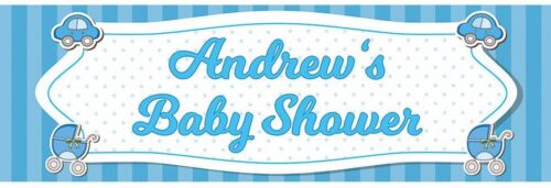 2 Personalised Baby Shower Banner 1st Baby Girl Boy Birthday Party Poster deco