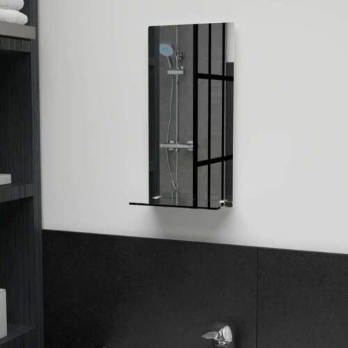 vidaXL Wall Mirror with Shelf Tempered Glass Bathroom Decor Mirror Multi Sizes 