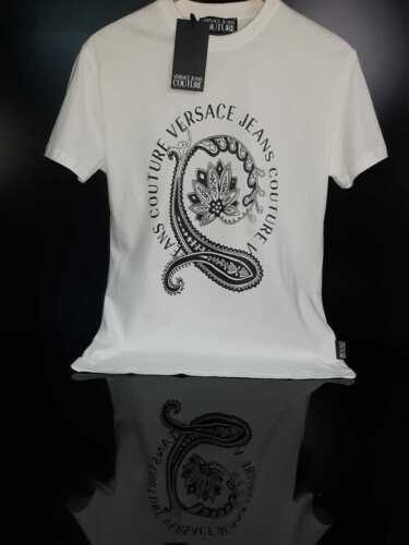 VERSACE JEANS COUTURE PAISLEY  PRINT  T SHIRT-WHITE.