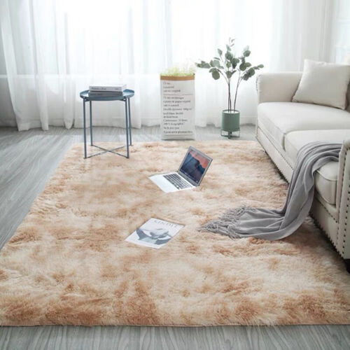 Washable Soft Anti-Skid Shaggy Big Rug Faux Fur Carpet Fluffy Soft Floor Mats UK 