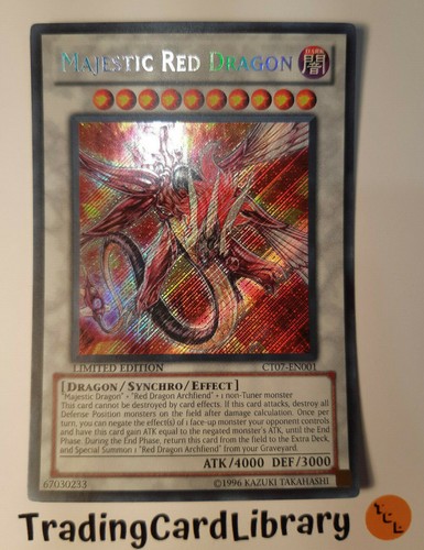 Mint Secret Rare CT07-EN001 Limited Edition Majestic Red Dragon Yugioh
