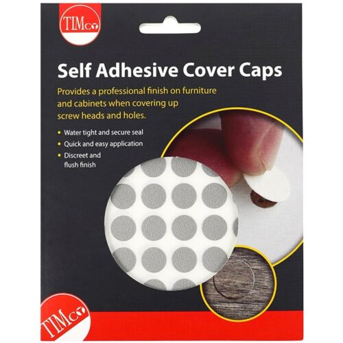 SCREW COVER CAPS 13mm ALUMNIUM Self Adhesive Grey Metal Nail Hole Cam Stick On 