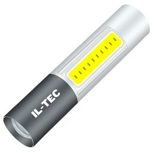 Flashlight USB Rechargeable Zoom COB LED Torch Built In Battery Superbright Lamp