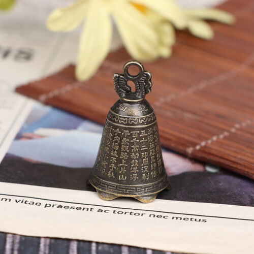 Antique Bell Chinese Mini Sculpture Pray Guanyin Buddha Bell Shui Feng BellS TS