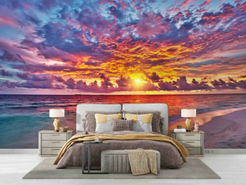 3D Sky Sunset Glow Cloud Scenery Self-adhesive Removable Wallpaper Murals Wall 