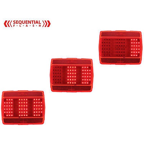 64 65 66 Ford Mustang Red LED Sequential Tail Turn Signal Light Lamp Lenses Pair