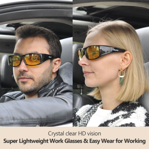 SAFEYEAR Safety Glasses Driving Anti Glare Scratch Antifog HD Multi-layer Lens