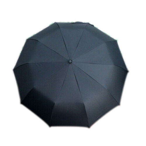 Outdoor 10-Rib Strong Windproof Super Wide 46 Inch Automatic Folding Umbrella 