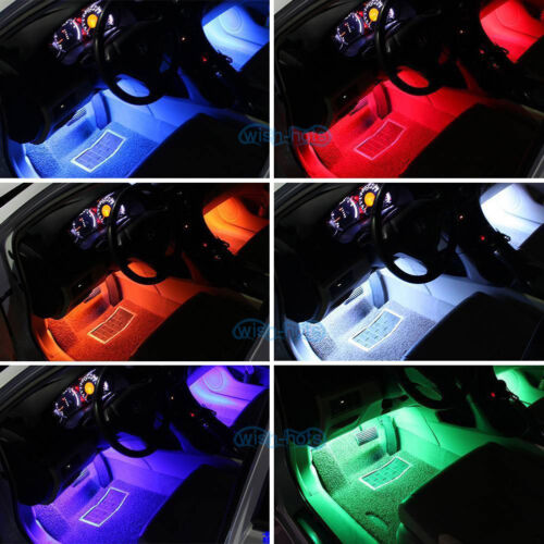 16 Color RGB LED Neon Strip Light Music APP Control For Car Interior Light Kit