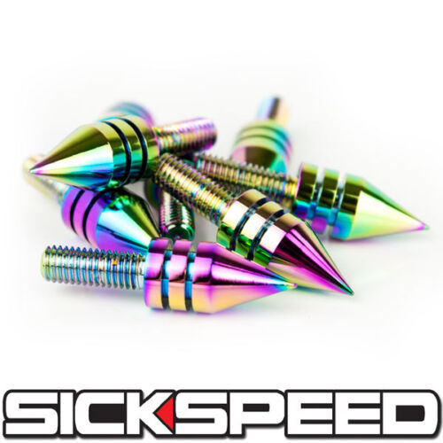 8PC NEO CHROME BILLET ALUMINUM MOTORCYCLE SPIKED BOLT SCREW FOR WINDSCREEN I