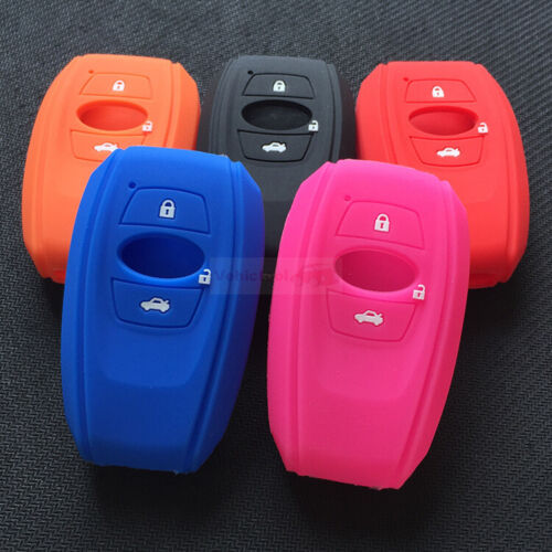 3 Buttons Fit For Subaru Smart Remote Key Fob Silicone Skin Case Cover Black 
