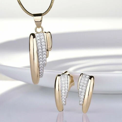 White Sapphire Yellow Gold Filled Fashion Jewelry Sets