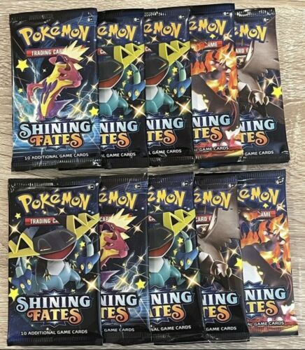 Shinning Fates 10 Booster Packs   LOT 102 BRAND NEW English Pokemon TCG 