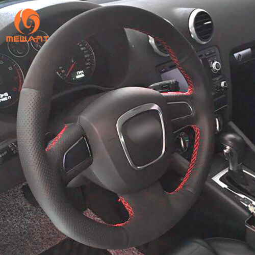 DIY Leather Suede Steering Wheel Cover for Audi A3 A4 A5 A8 Q7 S4 S5 S6 S8 Seat