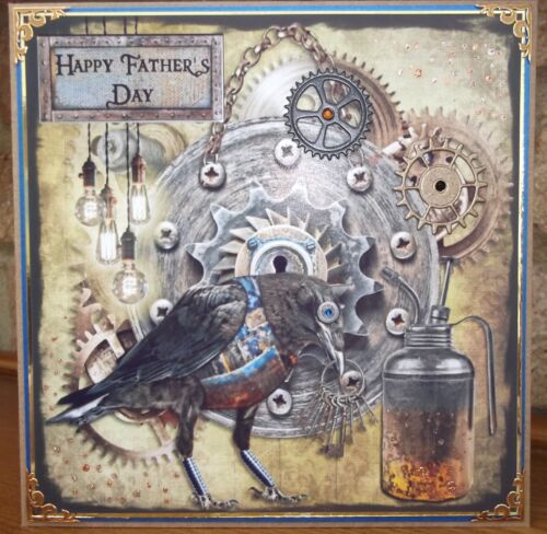 HANDMADE FATHERS FATHER/'S DAY CARD GOTHIC STEAMPUNK PAGAN CROW DESIGN