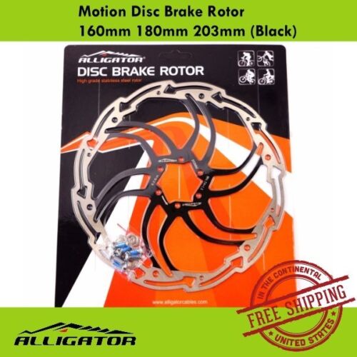 Black ALLIGATOR Motion Disc Brake Rotor 160mm 180mm 203mm MTB Road Bike 