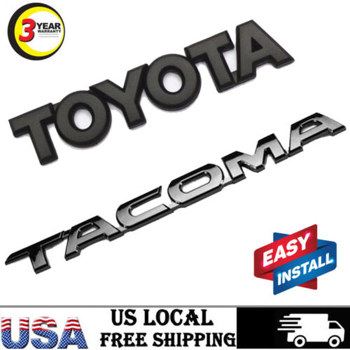 2 x For Toyota Tacoma Tag MATTE Black Door Fender Emblem Decal Badge Nameplate