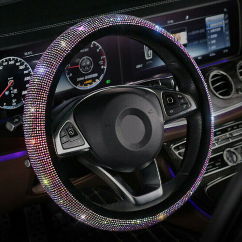 1x Car Interior Steering Wheel Cover Sparkle Bling Rhinestone Diamond Decoration