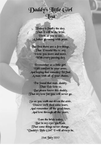 Father Of The Bride Poem A5 Photo Wedding Day Thank You Gift 