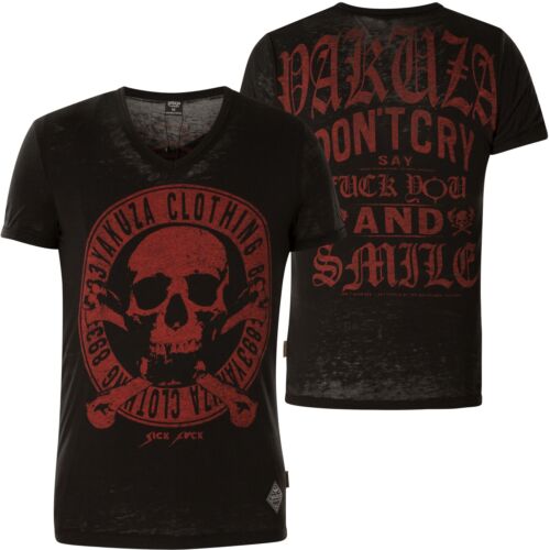 YAKUZA T-Shirt Burnout Daily Jolly TSB-13037 Black Schwarz T-Shirts 