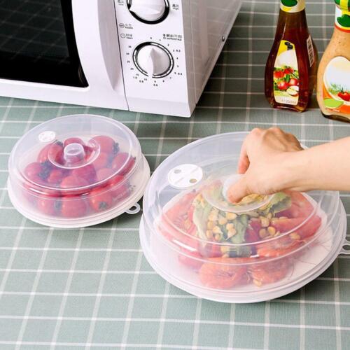 Microwave Food Cover Plate Vented Splatter Protector Kitchen Clear Hot N4Y5 