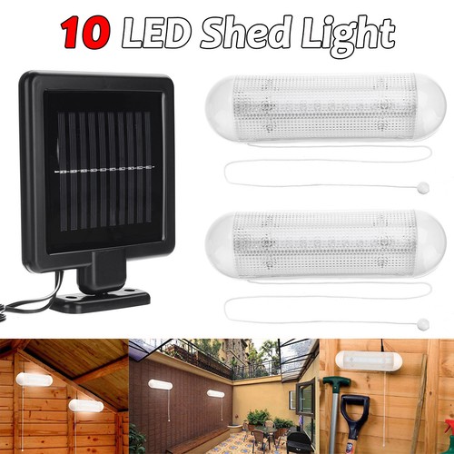 Solar 20 LED Shed Light Garden Yard Lamp Outdoor 1 Panel 2 Lights