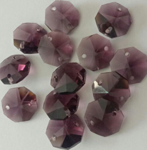 20pcs 14mm Dark purple Crystal Octagonal bead Decoration Crystal chandelier part