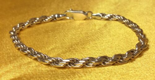 Details about   Vintage 925 Sterling Silver 7 1/4" Rope Bracelet Fine Jewelry 