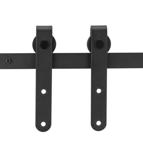 6.6FT Antique Sliding Barn Door Hardware Double Door Track Kit Set Mini Roller