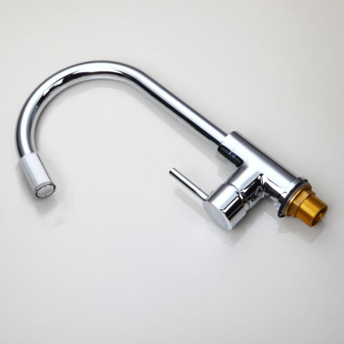 US Chrome Brass Kitchen Sink Basin Faucet Mixer Tap Swivel Spray Single Handle 