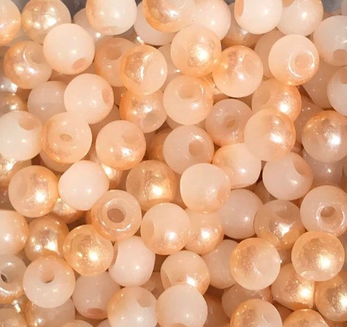 meliert-creme-gold Ø 4 mm Glasperlen 50 Stück