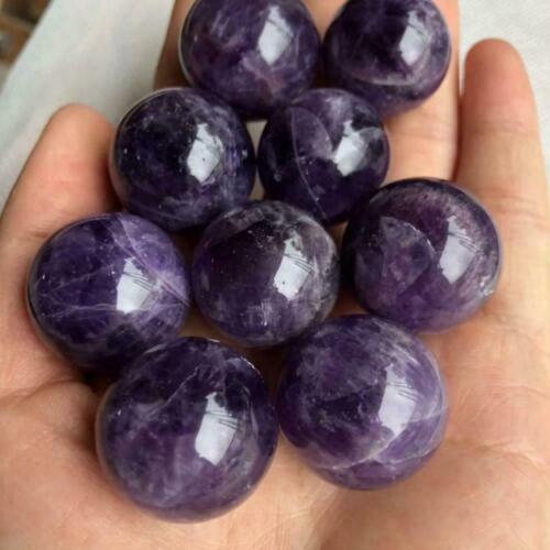 20mm Natural Amethyst Quartz Sphere Crystal Pretty Ball Healing Purple Stone 