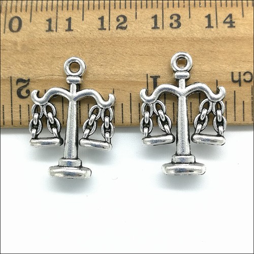 50pcs Scales Libra Antique Silver Charms Pendants For Earrings Necklace Bracelet