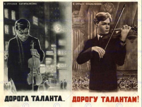 Details about  / PROPAGANDA CULTURAL MUSIC OPPORTUNITY TALENT SOVIET USSR VIOLIN POSTER BB2436B