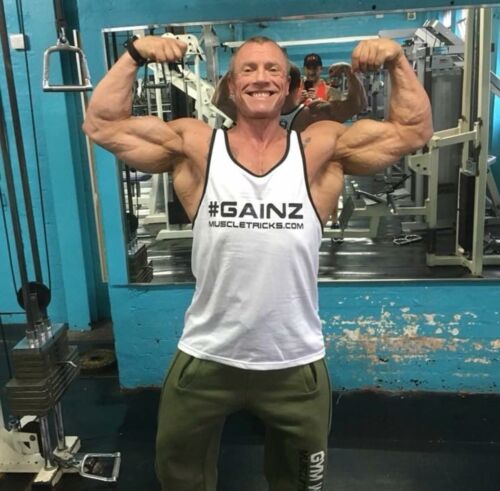 power strength body building stringer vest motivational 