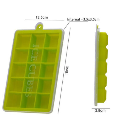 15 Giant Large Silicone Ice Cube Tray Mold Square DIY Jumbo Jelly Mould 