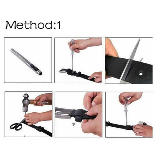 Round Hollow Punch Set Hand Tools Hole Punching Leather Gasket Carbon Steel JB