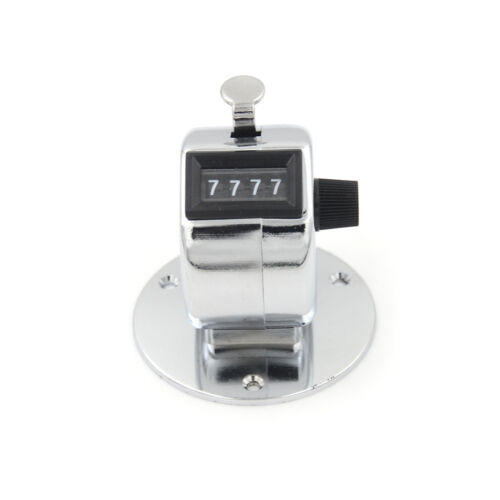 4 Digit Manual Hand Tally Mechanical Palm Click Counter Round Base t2