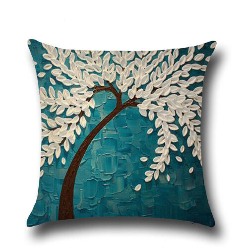 Vintage Throw Pillow Case Geometric Flower Cotton Linen Cushion Cover Home Decor