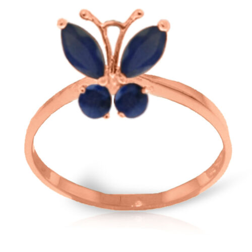 Details about   Brand New 0.6 CTW 14K Solid Rose Gold Butterfly Ring Natural Sapphire 