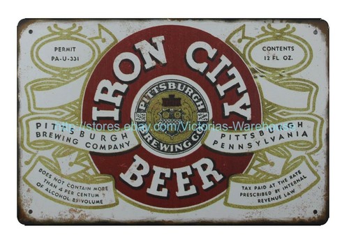 garage wall signs IRON CITY BEER Liquor Shop Bar Cave metal tin sign