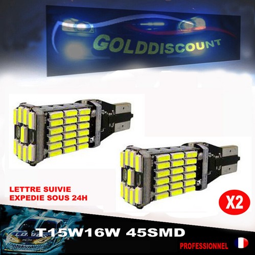 2 Ampoules T15 Led W16W 45 SMD 1000 lm //